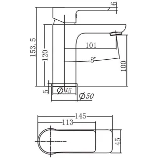 Смеситель для раковины Aquanet Arctic AF520-10CW 216775 белый/хром